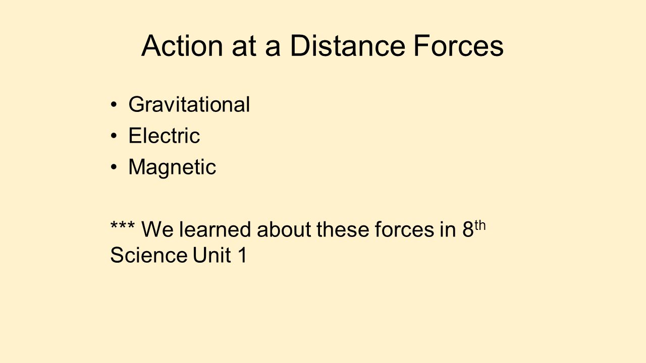 Action at a Distance Forces