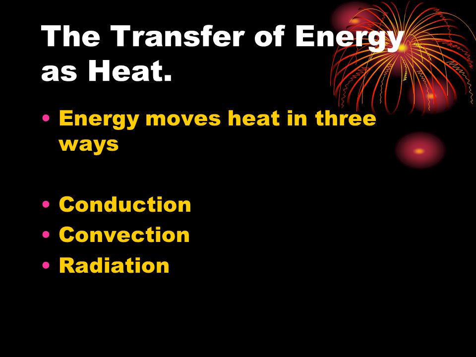 The Transfer of Energy as Heat.
