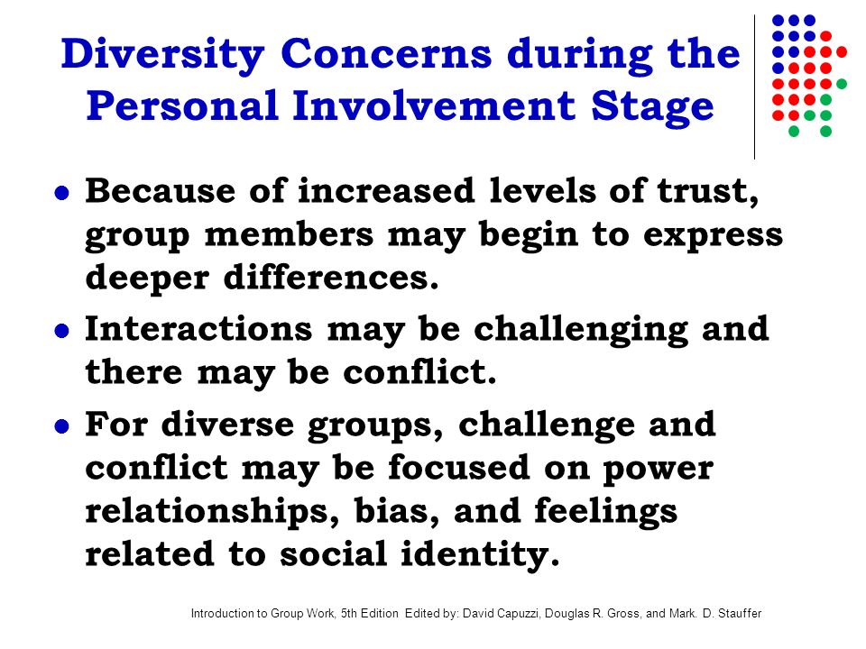 Diversity Concerns during the Personal Involvement Stage