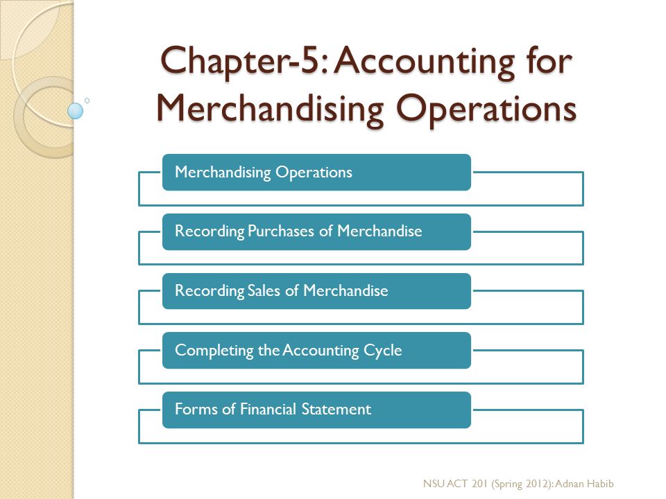 accounting for merchandising operations