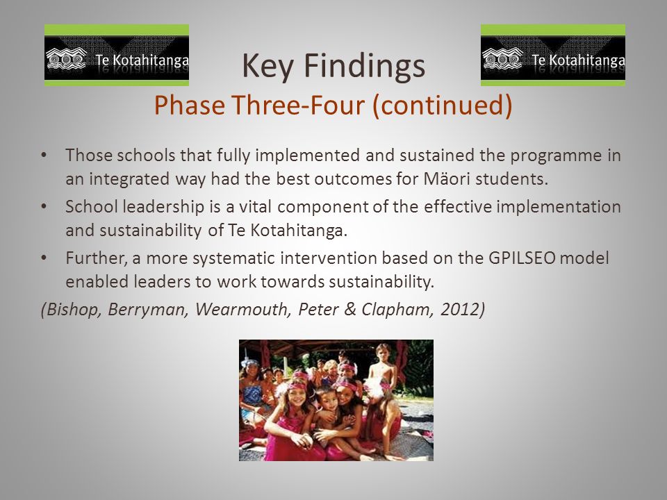 Key Findings Phase Three-Four (continued)