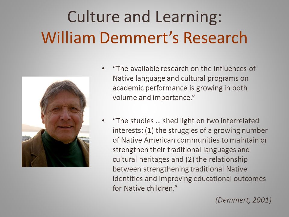 Culture and Learning: William Demmert’s Research