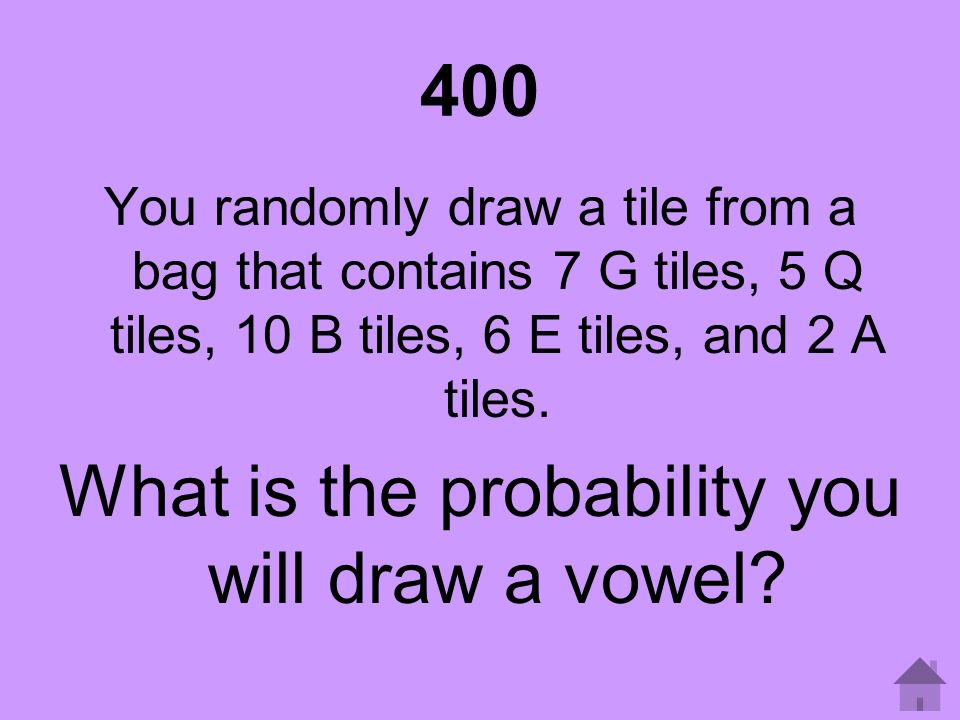 What is the probability you will draw a vowel