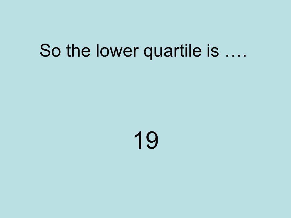 So the lower quartile is ….