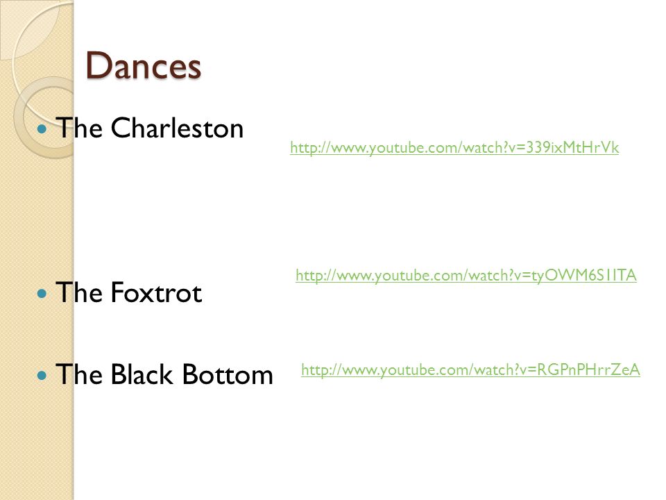 Dances The Charleston The Foxtrot The Black Bottom