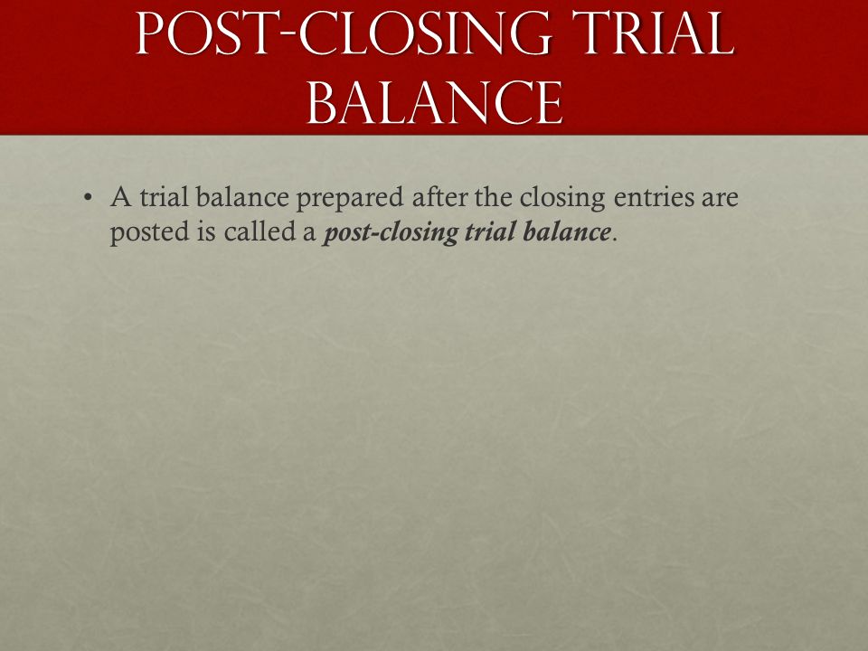 Post-closing trial balance