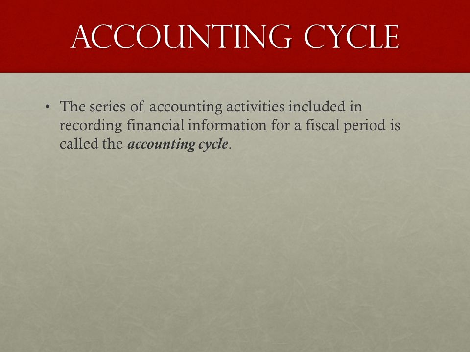 Accounting cycle