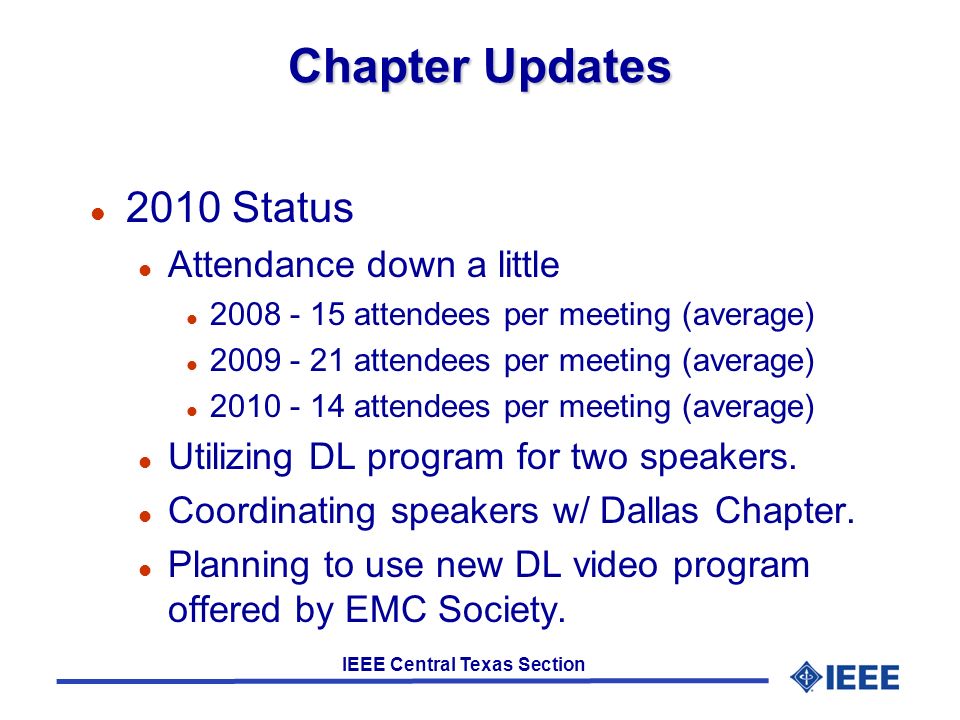 Chapter Updates 2009 Wrap-up IEEE EMC Symposium