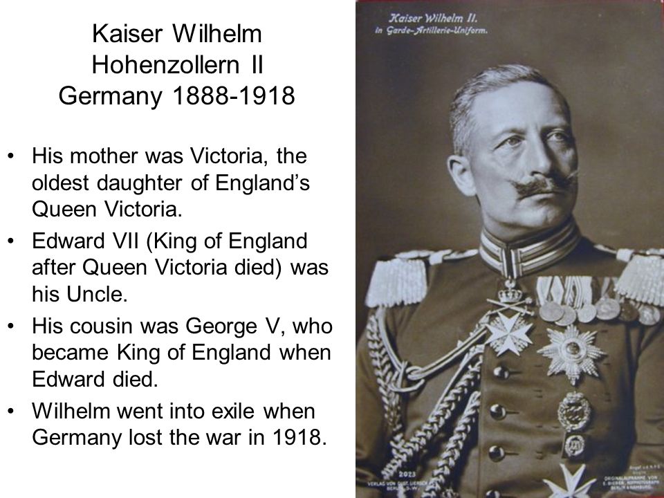 Kaiser Wilhelm Hohenzollern II Germany