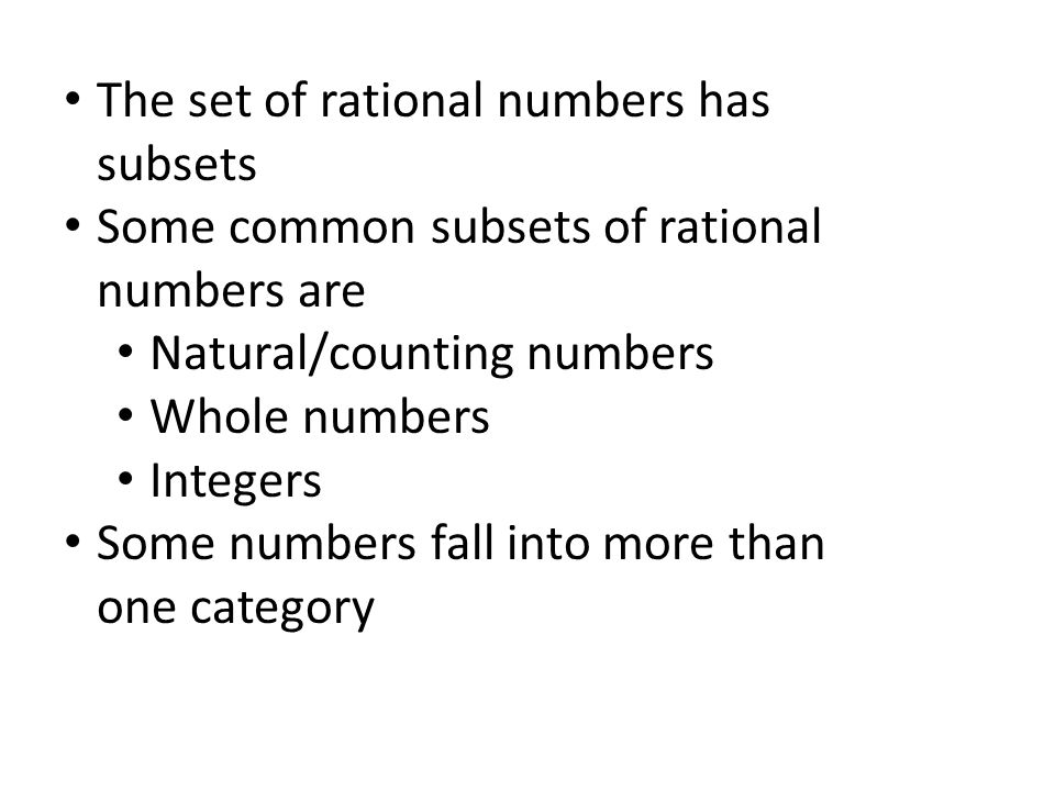 The set of rational numbers has subsets