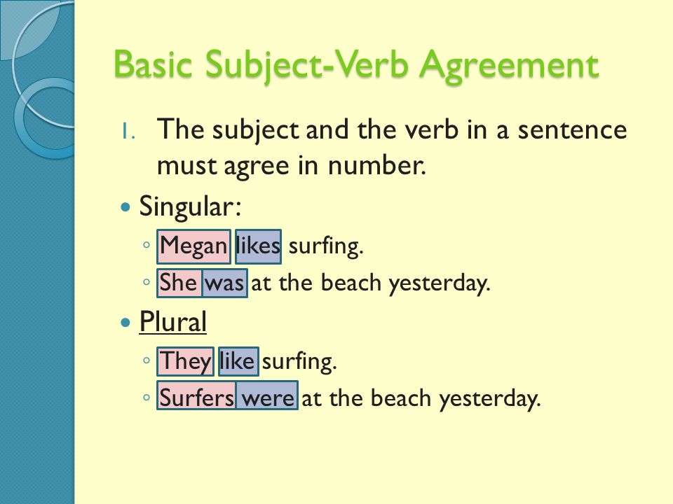 Basic Subject-Verb Agreement