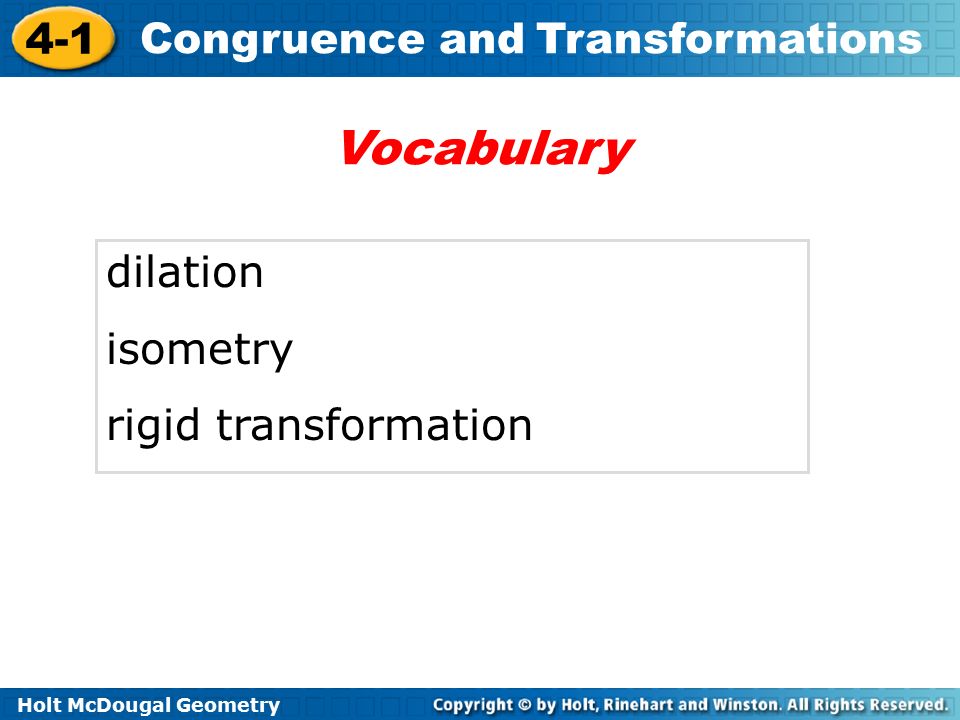 Vocabulary dilation isometry rigid transformation