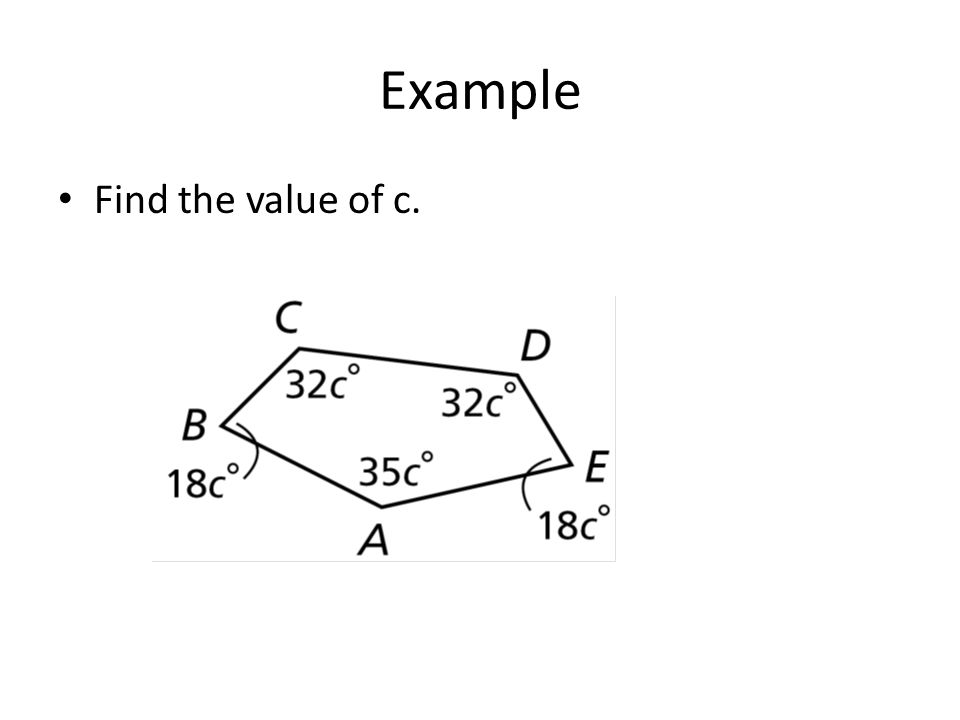 Example Find the value of c.