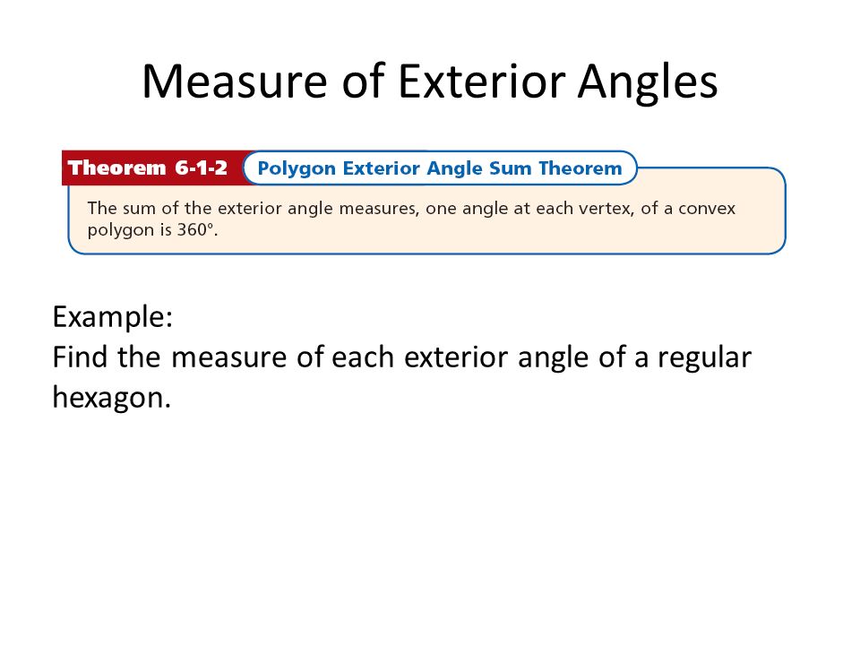 Measure of Exterior Angles