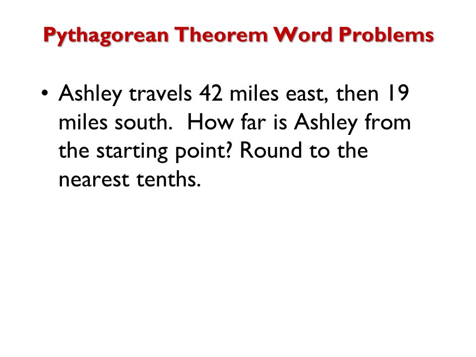 Pythagorean Theorem Word Problems