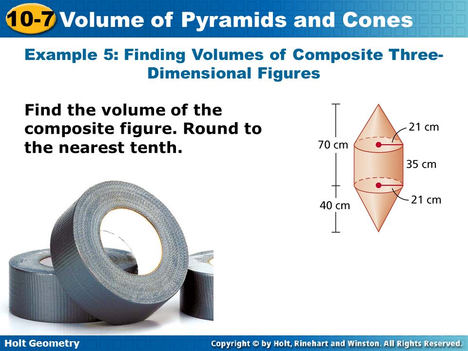 Example 5: Finding Volumes of Composite Three-Dimensional Figures