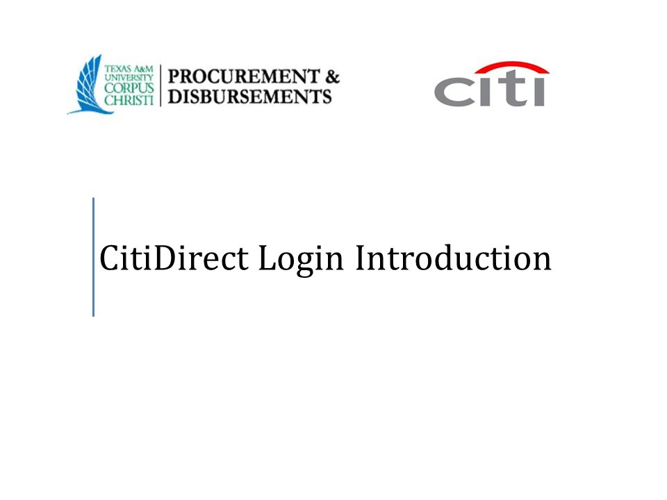 CitiDirect Login Introduction