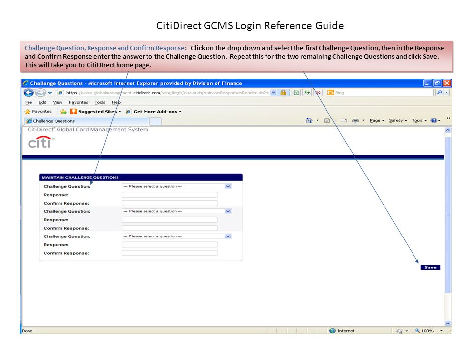 CitiDirect GCMS Login Reference Guide
