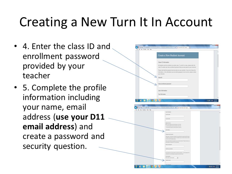 Creating a New Turn It In Account