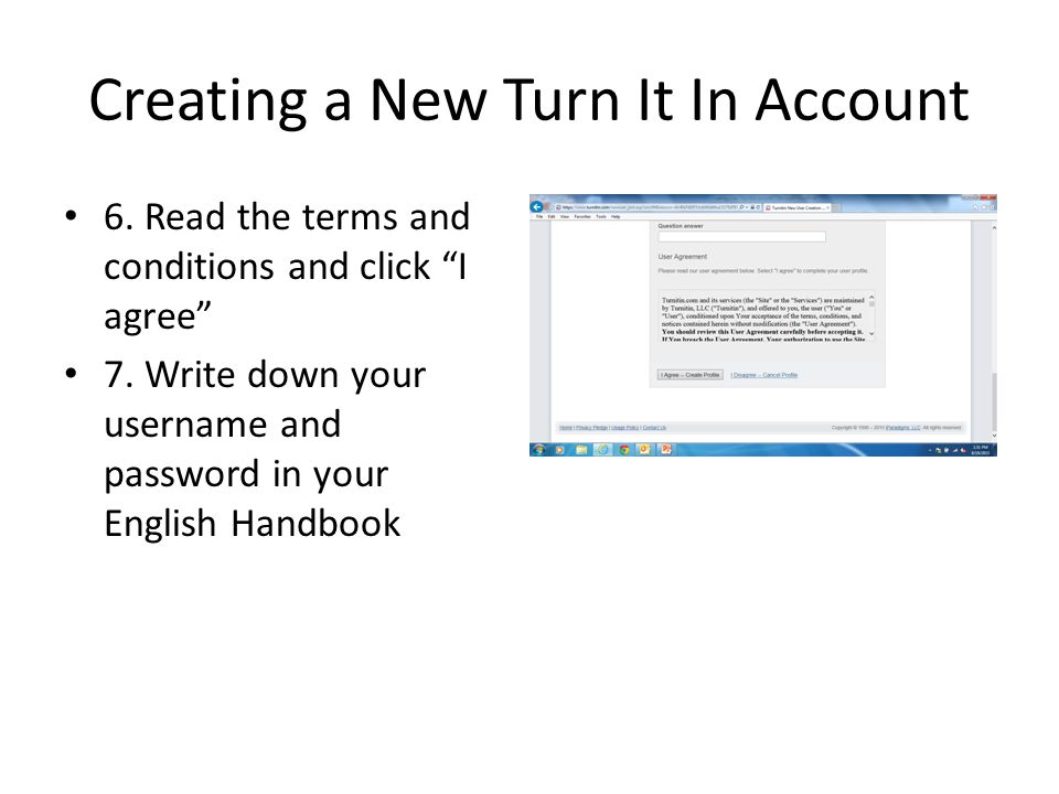 Creating a New Turn It In Account
