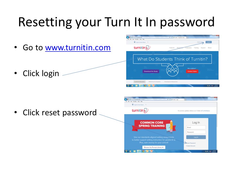 Resetting your Turn It In password