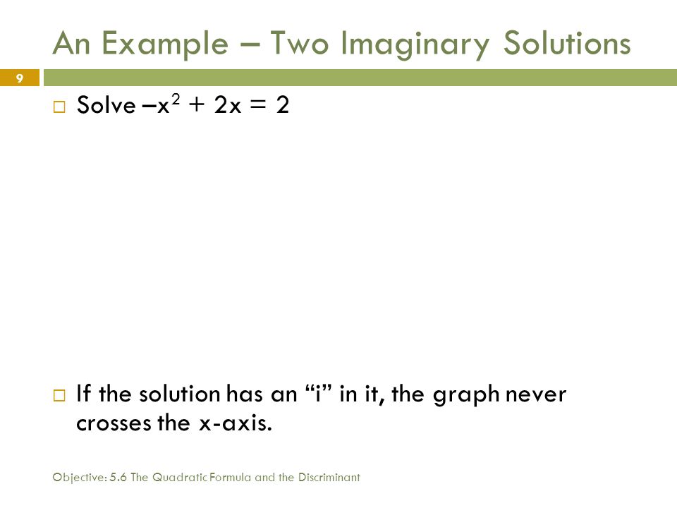 An Example – Two Imaginary Solutions