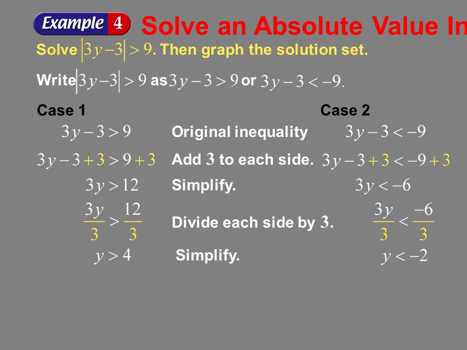 Solve an Absolute Value Inequality (>)
