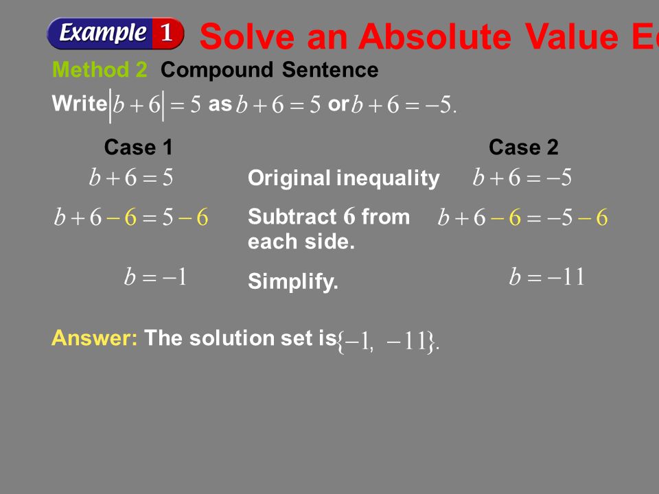 Solve an Absolute Value Equation