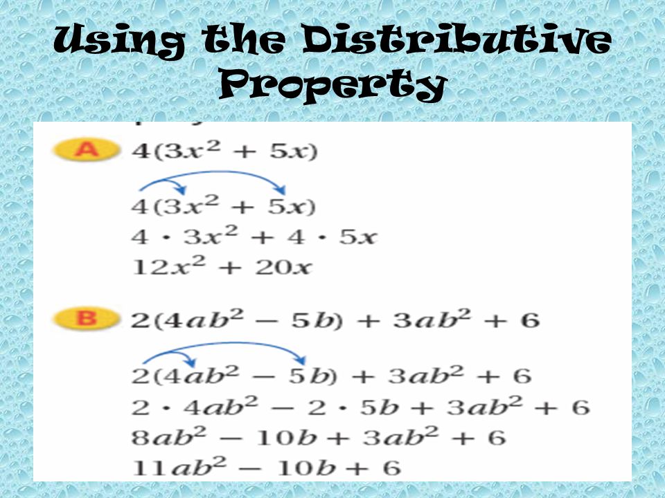 Using the Distributive Property