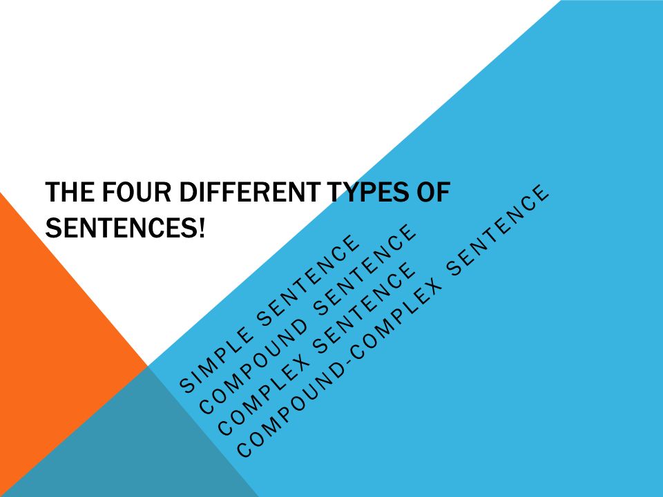 THE four DIFFERENT TYPES OF SENTENCES!