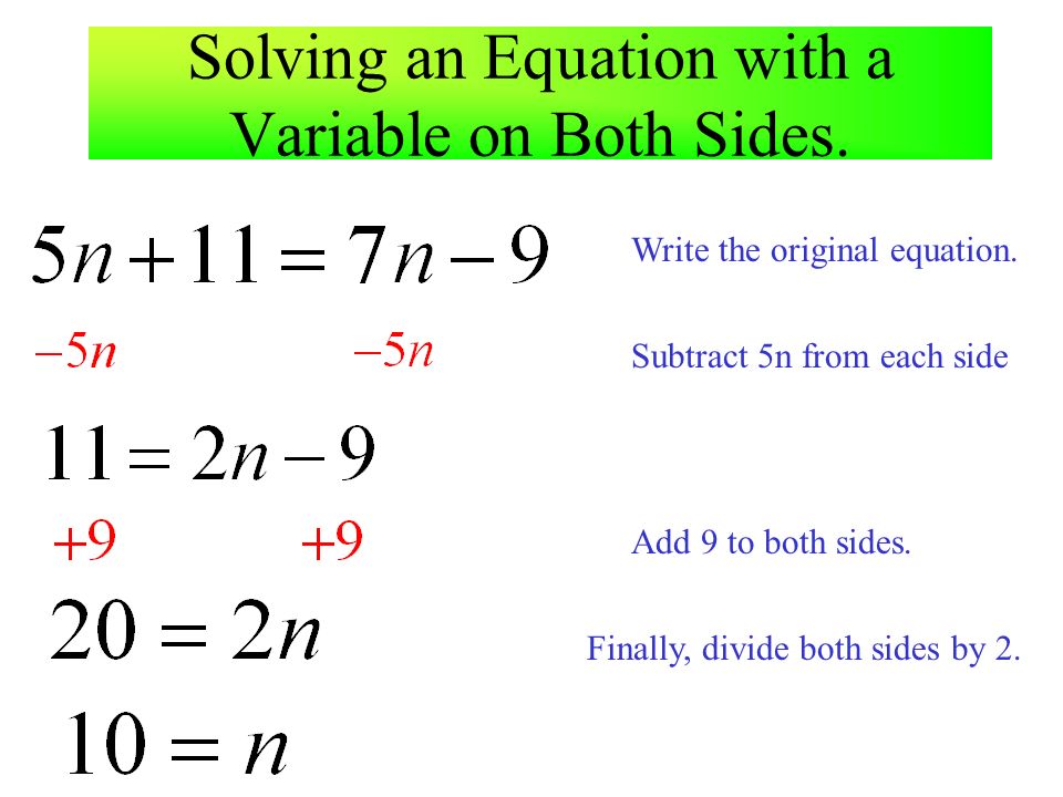 Solving an Equation with a Variable on Both Sides.