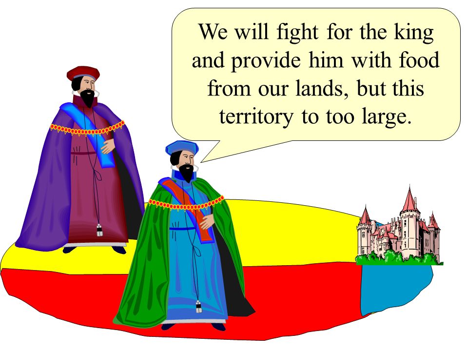 We will fight for the king and provide him with food from our lands, but this territory to too large.