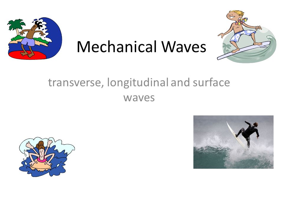 transverse, longitudinal and surface waves