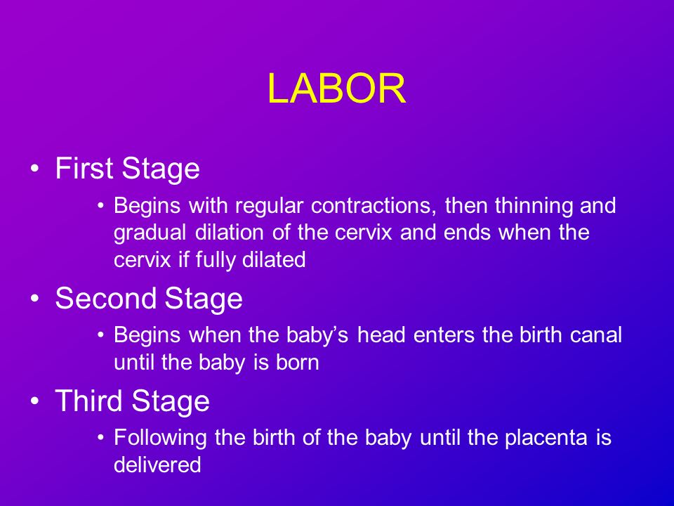 LABOR First Stage Second Stage Third Stage