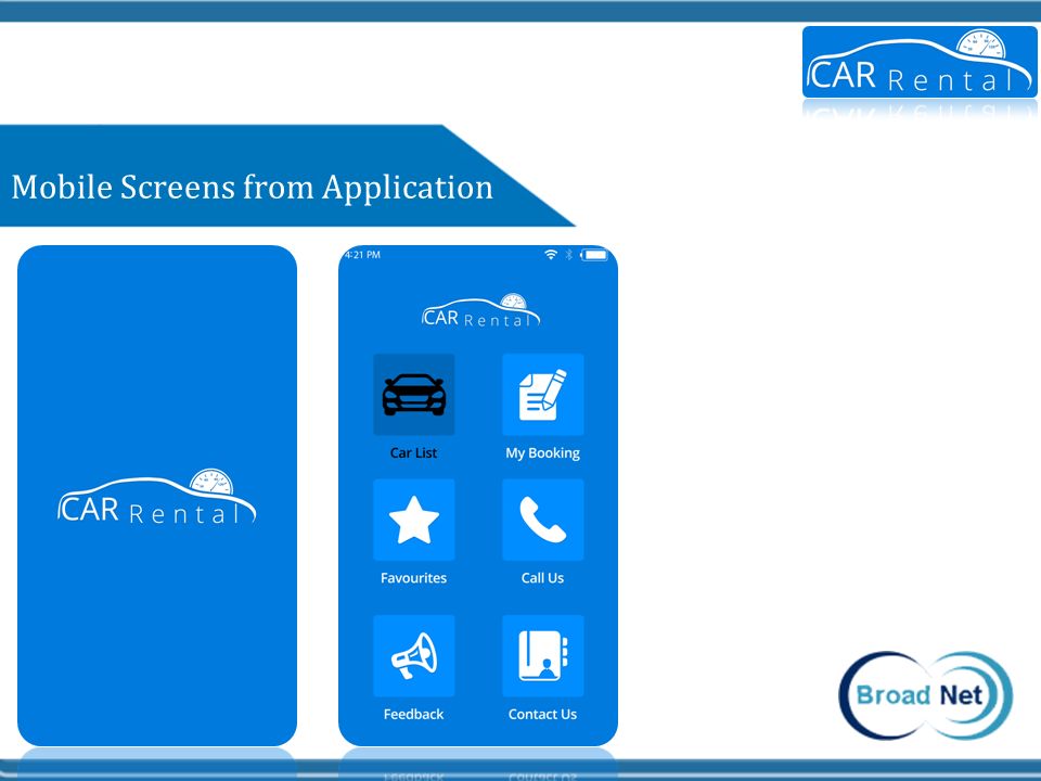 Car Rental App Mobile Screens from Application