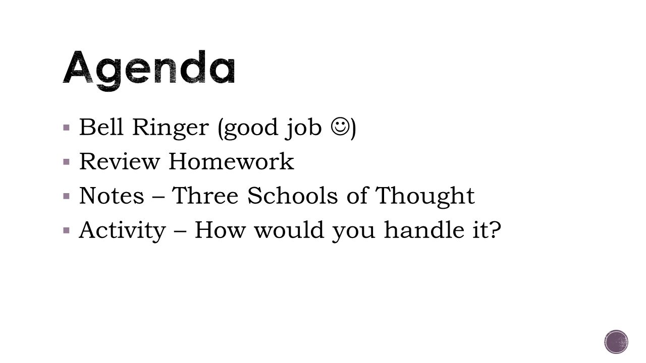 Agenda Bell Ringer (good job ) Review Homework