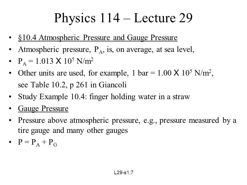 gauge pressure example
