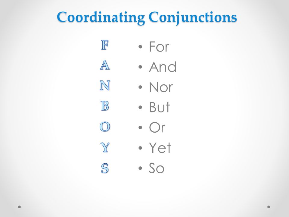 Coordinating Conjunctions