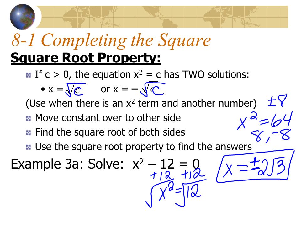 8-1 Completing the Square