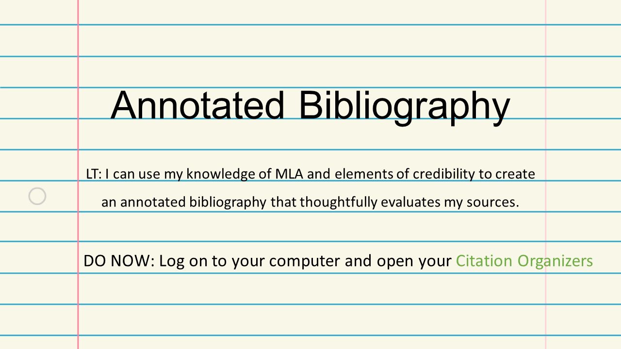 how to create an annotated bibliography