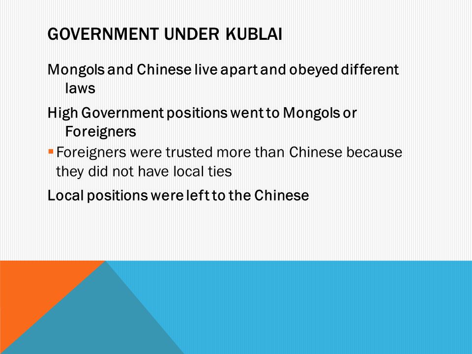 Government under Kublai