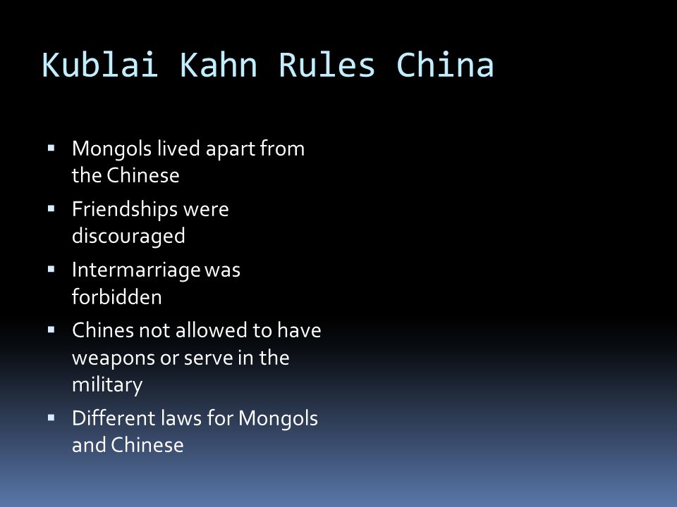 Kublai Kahn Rules China