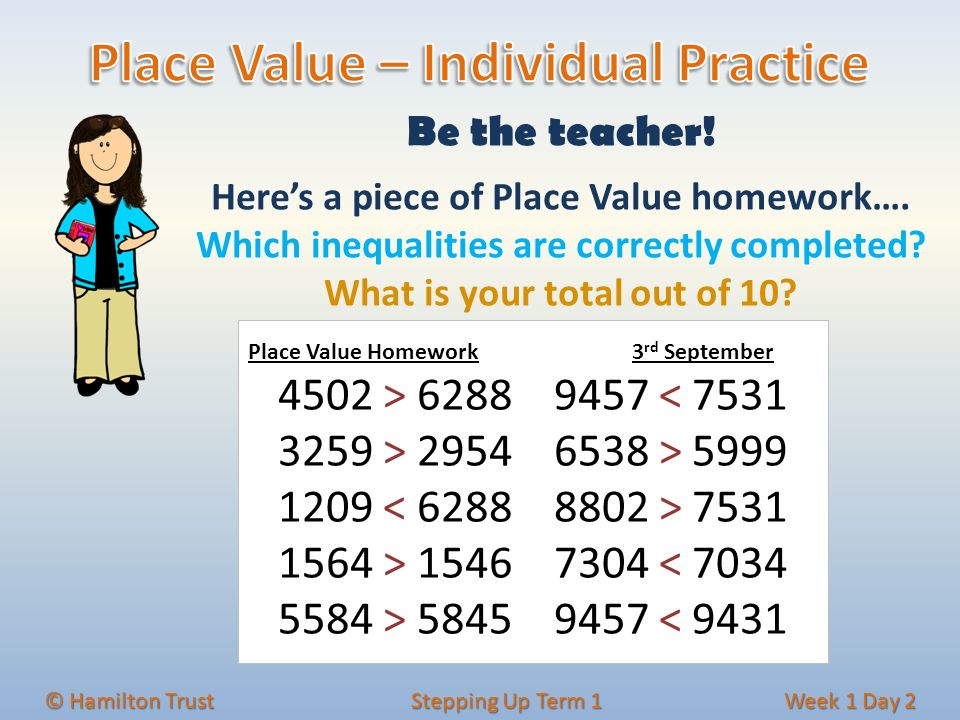 Place Value – Individual Practice