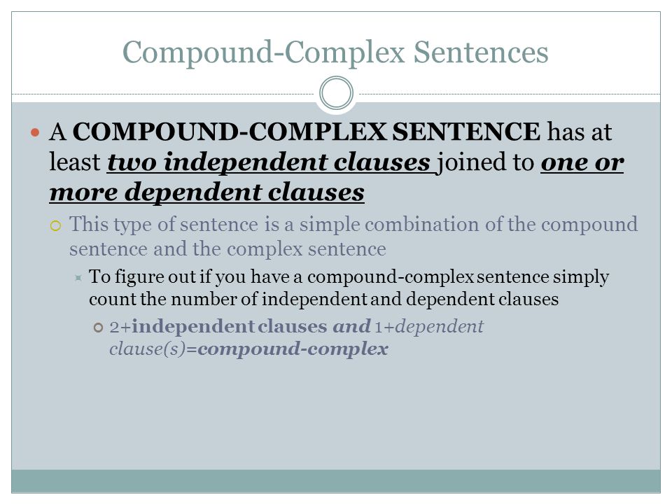 Compound-Complex Sentences