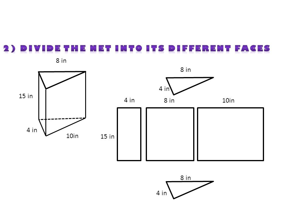 2) Divide the net into its different faces