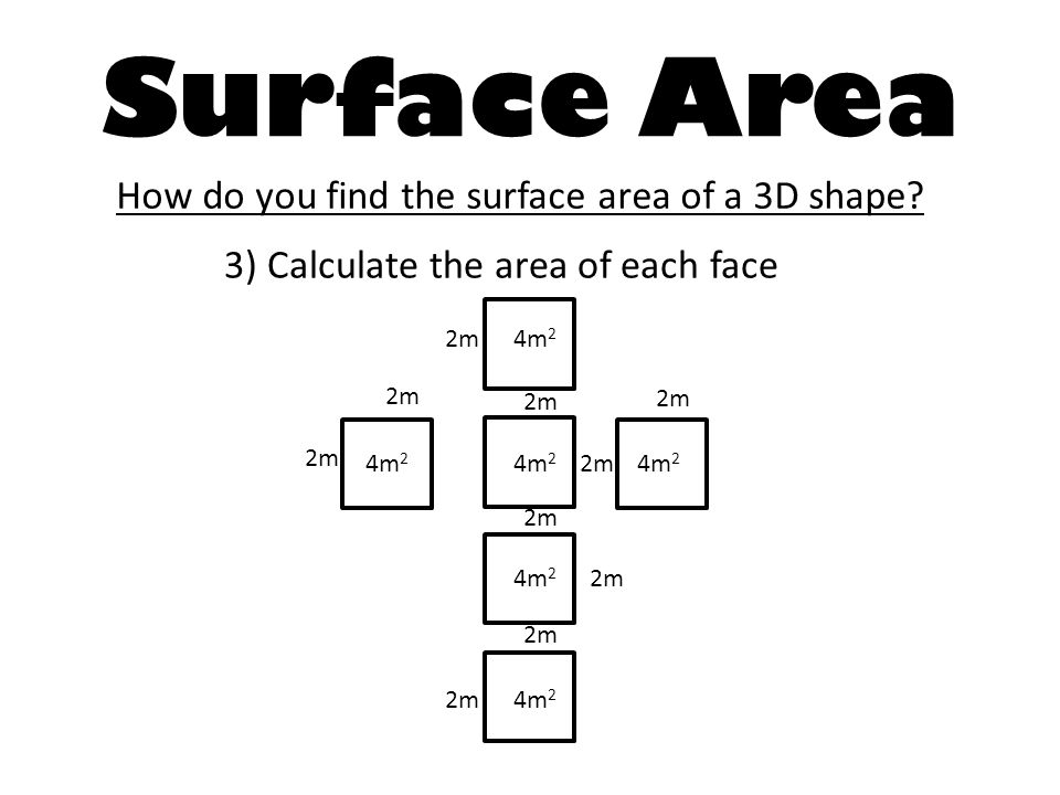 How do you find the surface area of a 3D shape