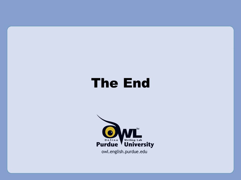The End Thanks!