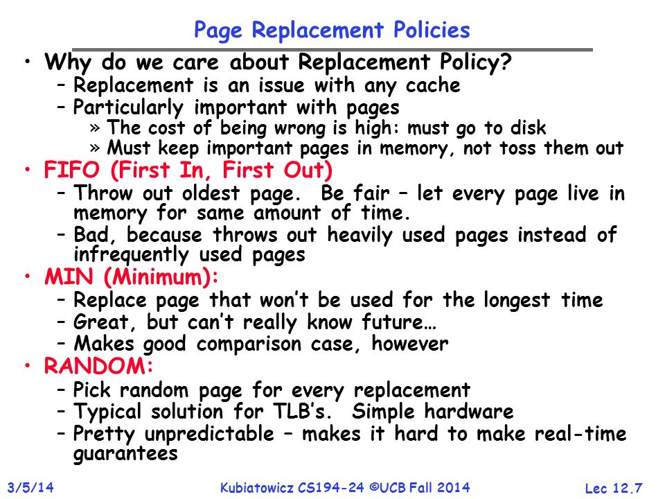 Page Replacement Policies