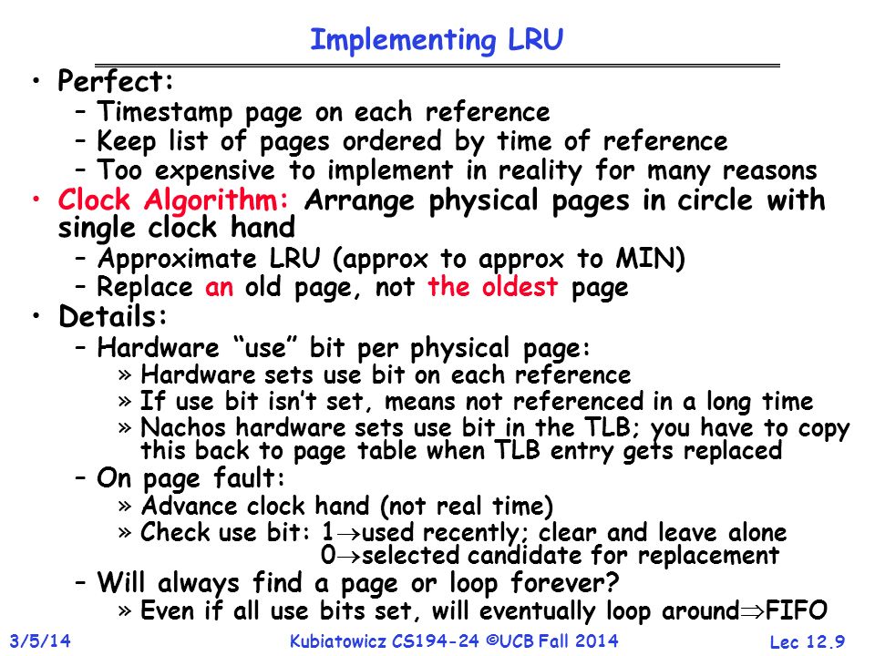 Implementing LRU Perfect: