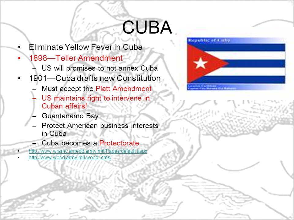 CUBA Eliminate Yellow Fever in Cuba 1898—Teller Amendment